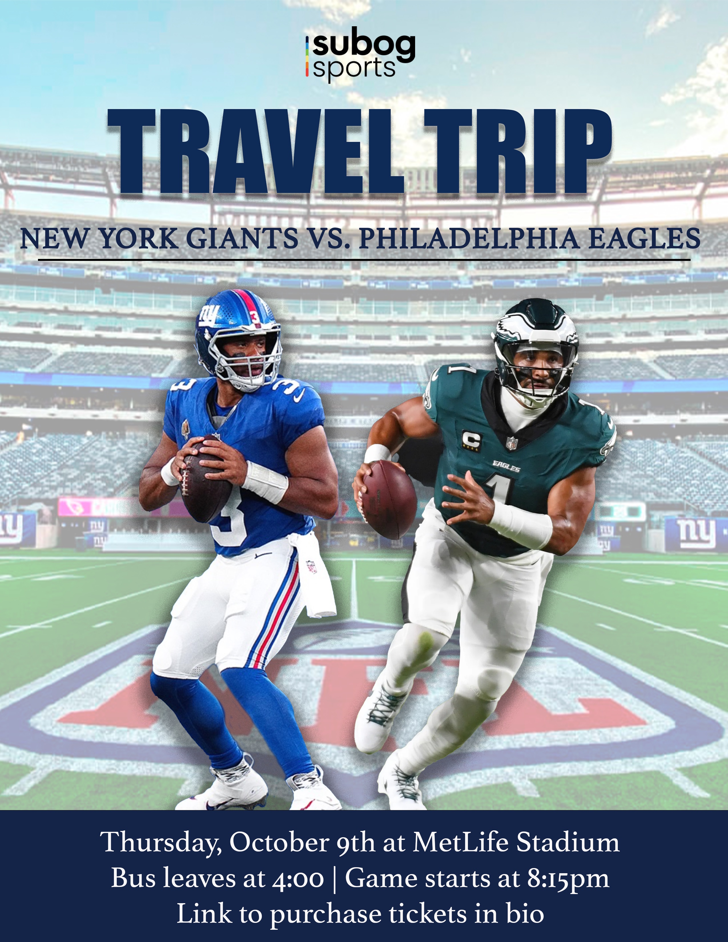 Giants vs Eagles Travel Trip